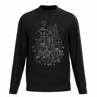 Star Wars Christmas Character Doodles Sweater Black Коледни пуловери