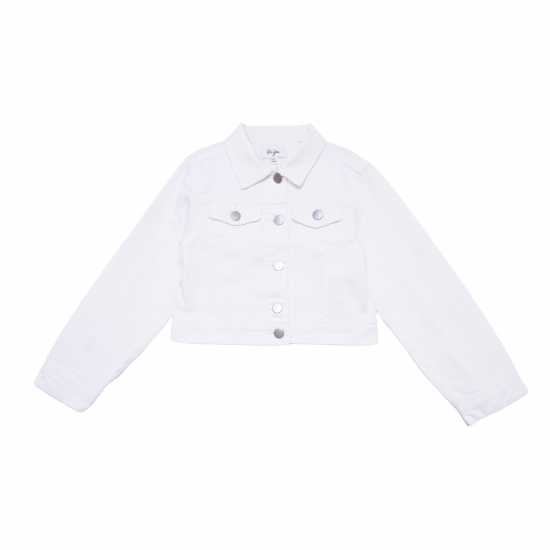 Дънково Яке Be You Older Girl Cropped Denim Jacket White Бял 