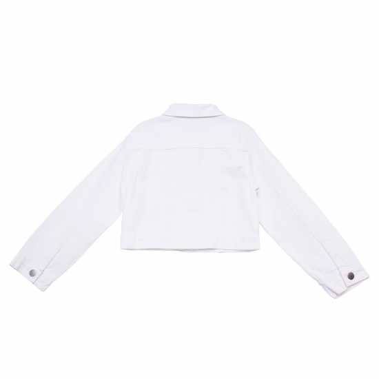 Дънково Яке Be You Older Girl Cropped Denim Jacket White Бял 