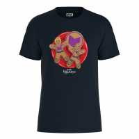 Marvel Gingerbread Hawkeye Christmas T-Shirt Navy Дамски стоки с герои