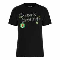 Marvel Seasons Grootings Christmas T-Shirt Black Дамски стоки с герои