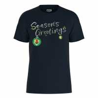 Marvel Seasons Grootings Christmas T-Shirt Navy Дамски стоки с герои