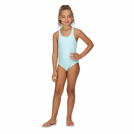 Regatta Kartisse Swim Costume AquaBluDtsFl Детски бански и бикини