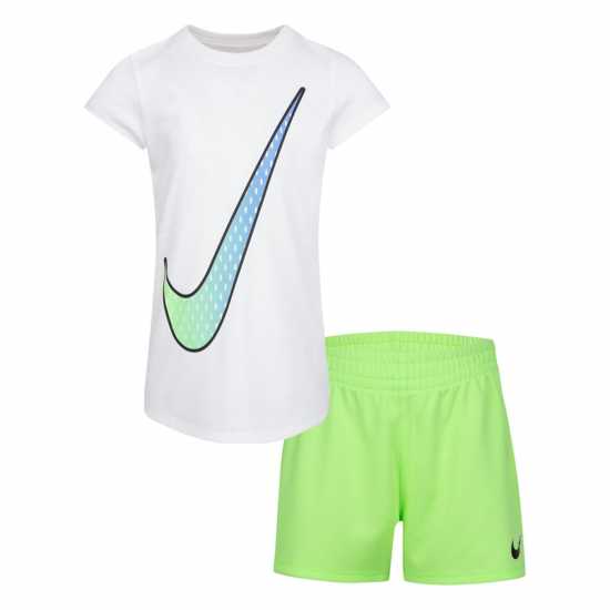 Nike Tee Short Set In99 Lime Glow Бебешки дрехи
