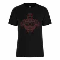 Character Marvel Iron Man Lines T-Shirt Black Дамски стоки с герои