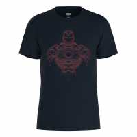 Character Marvel Iron Man Lines T-Shirt Navy Дамски стоки с герои