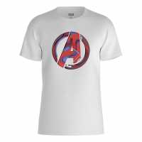 Marvel Paper Avengers Symbol T-Shirt White Дамски стоки с герои