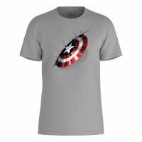 Character Marvel Captain America Shield T-Shirt Grey Дамски стоки с герои