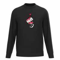 Disney Къс Пуловер Minnie Mouse Heart Box Sweater Black Мъжко облекло за едри хора