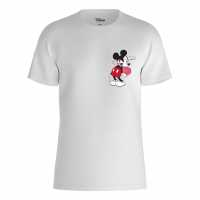 Character Disney Mickey Mouse Arrow Heart Box T-Shirt White Дамски стоки с герои