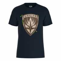 Marvel Wooden Guardians Shield T-Shirt Navy Дамски стоки с герои