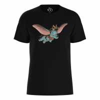 Character Disney Dumbo Flying T-Shirt Black Дамски стоки с герои