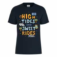 Star Wars High Tides And Sweet Rides T-Shirt Navy Дамски стоки с герои