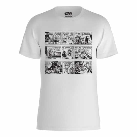 Star Wars Comic Strip T-Shirt White - Дамски стоки с герои