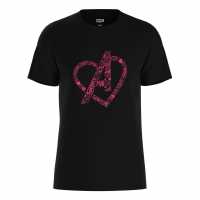Marvel Heart Avenger Symbol T-Shirt Black Дамски стоки с герои