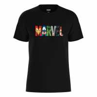 Character Marvel Avengers  Word T-Shirt Black Дамски стоки с герои