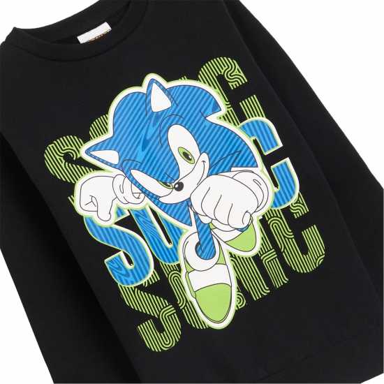 Детско облекло с герои Character Sonic The Hedgehog Sweatshirt And Jogger Set Black Character Sonic The Hedgehog Sweatshirt And Jogger Set Black Детско облекло с герои