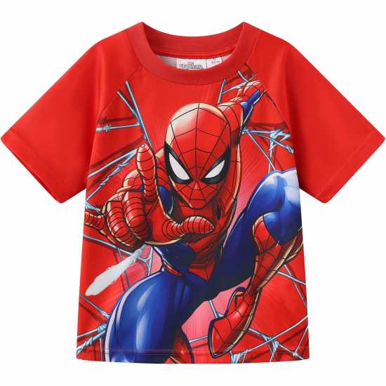 Character Junior Sports Tee And Short Set Спайдърмен Детско облекло с герои