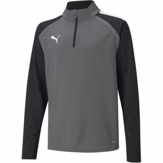 Puma (4) Teamliga 1/4 Zip Top Juniors Сиво 
