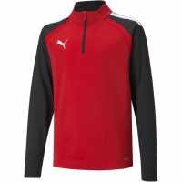 Puma Teamliga Quarter Zip Top Jr Fleece Unisex Kids Red 