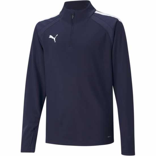 Puma (4) Teamliga 1/4 Zip Top Juniors Синьо 