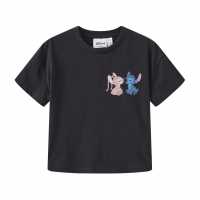 Character Short Sleeve T-Shirt Infant Girls Stitch Детско облекло с герои