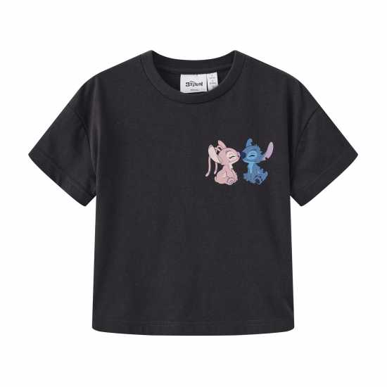 Character Short Sleeve T-Shirt Infant Girls Stitch Детско облекло с герои