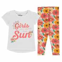 Soulcal Тениска T Shirt And Leggings Set Infants Striped Бебешки дрехи