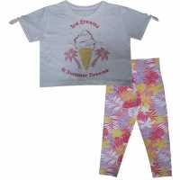 Soulcal Тениска T Shirt And Leggings Set Infants Yellow Palm Бебешки дрехи