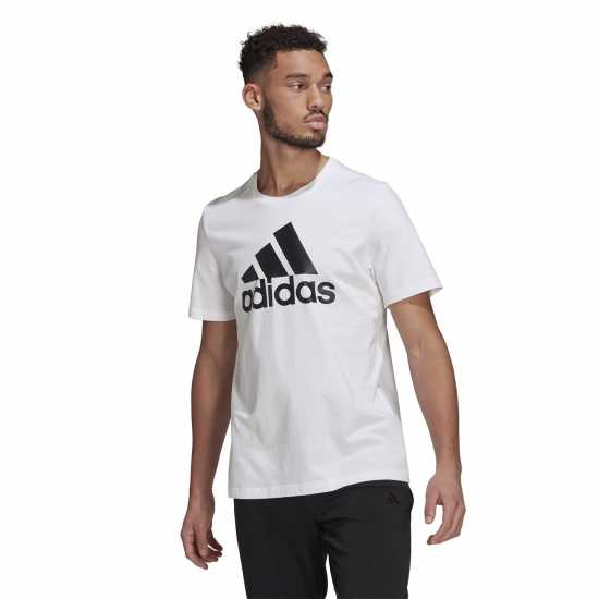 Adidas Мъжка Риза Essentials Big Logo T-Shirt Mens White / Black Мъжко облекло за едри хора