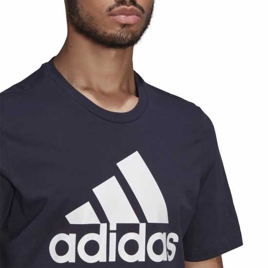 Adidas Мъжка Риза Essentials Big Logo T-Shirt Mens Legend Ink / White Мъжко облекло за едри хора