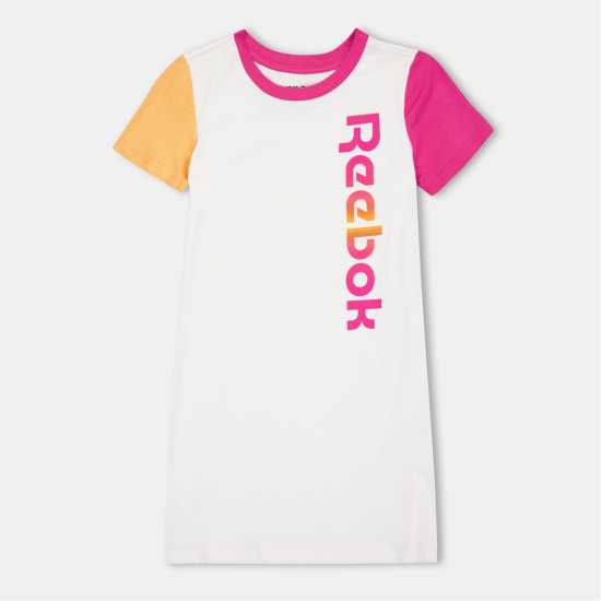 Reebok Рокля-Риза Kids' Block T-Shirt Dress White 