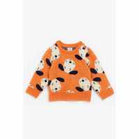 Boy Knitted Dog Rusty Orange Jumper  Бебешки дрехи