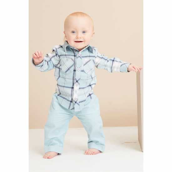 Карирана Дамска Риза Hello World Baby Boys Check Shirt And Cord Pant Set  Детски ризи