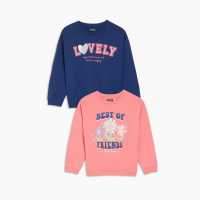 Younger Girls Pack Of 2 Sweatshirts  Детски плетени пуловери и жилетки