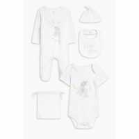 Unisex 5 Piece You And Me Set With Bag White  Детски клинове