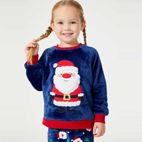 Be You Kids Unisex Family Santa Fleece Pyjama  Детски пижами