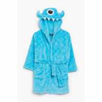 Boys Monster 4 Piece Robe Pyjama And Toy Set Blue/black  Бебешки дрехи