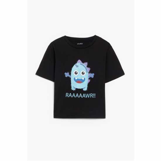Boys Monster 4 Piece Robe Pyjama And Toy Set Blue/black  Бебешки дрехи