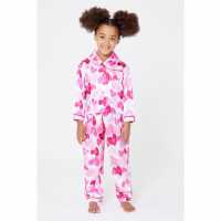 Be You Younger Girls Heart Satin Pyjama  Бебешки дрехи
