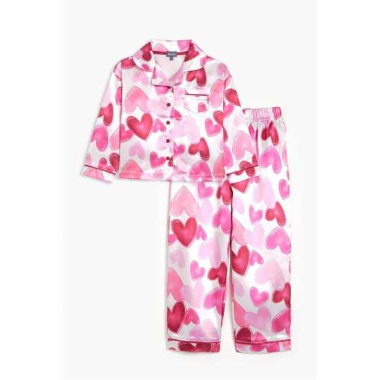 Be You Younger Girls Heart Satin Pyjama  Бебешки дрехи