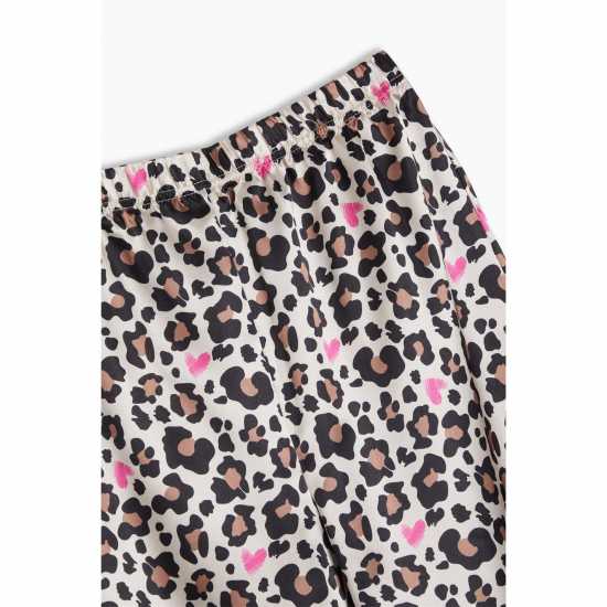 Be You Older Girls Leopard 5 Piece Satin Pyjama Set  Детски пижами