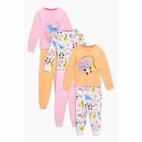 Girls Fun Animals 3 Pack Pyjamas Orange/pink/white  Детски пижами