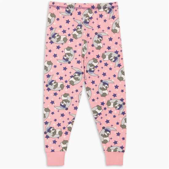 Girls Mini Me Panda Moon Pyjamas Navy/pink  Детски пижами
