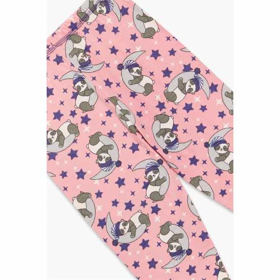 Girls Mini Me Panda Moon Pyjamas Navy/pink  Детски пижами
