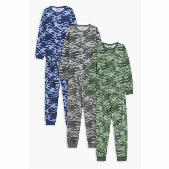 Studio Older Boys 3 Pack Camouflage Pyjamas  Детски пижами