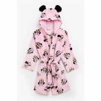 Disney Mouse Girls Pink Leopard Print Robe