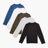 Older Boys 5 Pack Long Sleeve T-Shirts  Детски тениски и фланелки