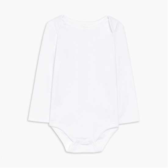 Unisex Pack Of 5 Long Sleeve Bodysuits White  Бебешки дрехи