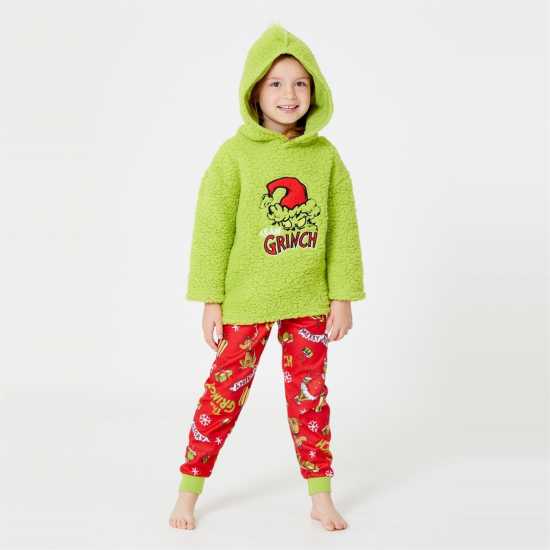 Family Grinch Fleece Snuggle Hood Pyjama Green  Детско облекло с герои